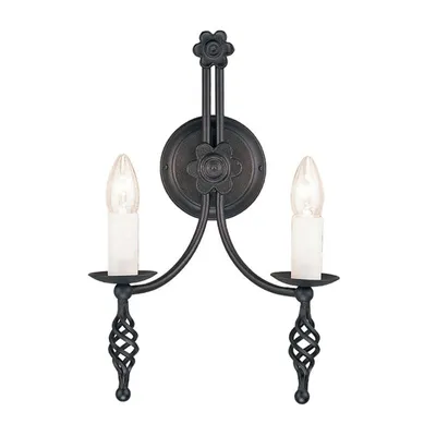 Produktbild von Elstead Belfry Wandleuchte E14 2-fach Schwarz,  UK