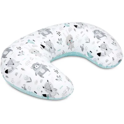 Obrázok produktu pre Bellochi malý dojčiaci vankúš so krytom - vyrobený zo 100% bavlny - certifikovaný - vankúš na uskladnenie dieťaťa - Cuddly Cushion - 40x60 cm multifunkčné polohovanie - zviera a zviera a zviera a zvie