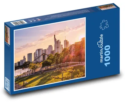 Produktbild von Puzzle 1000 Frankfurt bei Sonnenuntergang - martinpuzzle