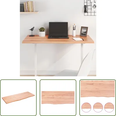 Produktbild von The Living Store Tischplatte Hellbraun 100x40x2 cm Massivholz Eiche Behandelt