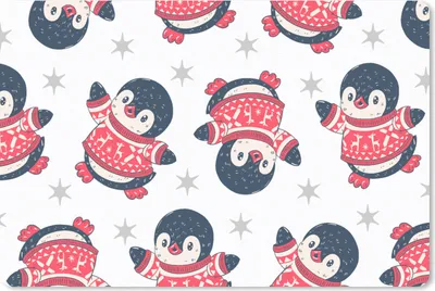 Produktbild von MuchoWow® Mauspad Mousepad Pinguin - Muster - Sterne 27x18 cm - Mousepads - Maus Mat - Pad - Mausunterlage - Büroartikel - Desk Matten