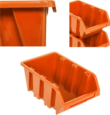 Produktbild von 50 x Stapelboxen Werkstatt Garage Sichtlagerboxen botle Sichtlagerkästen Stapelkisten Sortierboxen Boxen 120x195x90 mm Orange stapelkisten kunststoff lagerboxen stapelbar