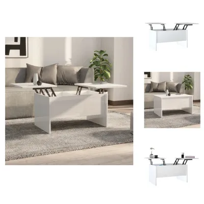 Zdjęcie produktu dla vidaXL Stolik kawowy biały wysoki połysk 80x50x42,5 cm materiał drewnopochodny - Stoliki kawowe