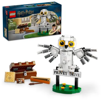 Productafbeelding van LEGO Harry Potter, set "Hedwig bij Privet Drive 4", met speelgoed-uil voor kinderen, bouwbare dierfiguur met koffer van Zweinstein, klein cadeautje voor jongens, meisjes en alle fans vanaf 7 jaar, artikelnummer 76425