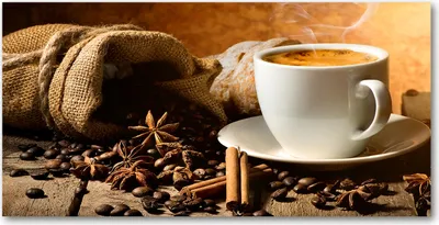Produktbild von Tulup Glas-Bild -140x70- Wandkunst Dekorative Wand für Küche & Wohnzimmer - Essen & Getränke - Kaffee Gewürze - Braun