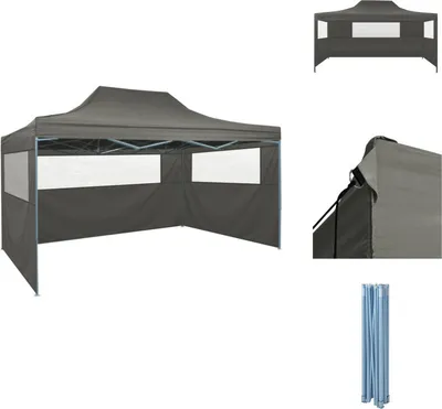 Obrázok produktu pre vidaXL Skladací stan s 3 stenami 3x4,5 m antracitový - Pavilóny a párty stany