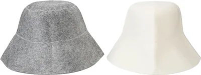 Produktbild von Sauna-Filzhut, Kopfschutz, Wasseraufnahme, Sauna-Badehut, Vaporarium-Hut für Damen und Herren, Weiß und Grau