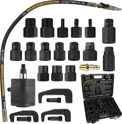 Image de Extracteur d'injecteurs diesel, àpneumatique, 19 adaptateurs inclus, 24 pièces