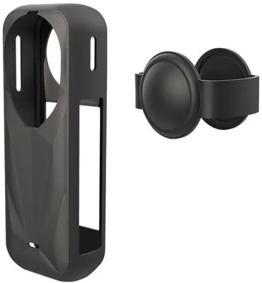 Immagine prodotto di Custodia in silicone per Insta360 X4 Air, esterno morbido, con copertura per l'obiettivo, copertura completa della fotocamera, accessorio per fotocamera (nero).