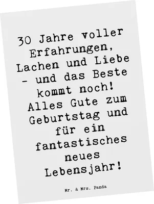 Produktbild von Mr. & Mrs. Panda Postkarte Spruch 30. Geburtstag - Weiß - Geschenk, Sprüche, Happy Birthday, Ansichtskarte, unvergesslicher, Postkarten, Grußkarte, Ansichtskarten, Alter