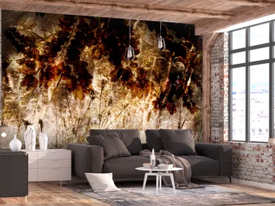 Produktbild von Vlies Fototapete Abstrakt 350x256 cm Vlies Tapeten Wandtapete XXL Natur Botanik Wiese gold b-A-0854-a-a