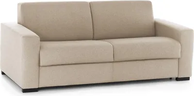 Produktbild von Schlafsofa Dababo, 2-Sitzer-Sofa, 100%  Italy, Wohnzimmersofa mit drehbarer–ffnung, aus gepolstertem Stoff, mit schmalen Armlehnen, Cm 160x95h90, Beige