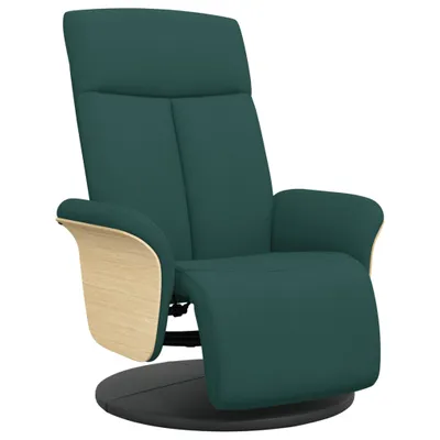 Image de vidaXL Fauteuil relax avec repose-pieds Vert foncé Tissu