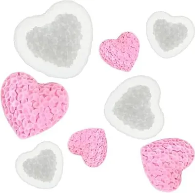 Produktbild von Silikonform Herzen Blumen, 4 Stück 3d Herzform Kerzenform Seifenform Große, Mittlere Und Kleine Modelle Gießform Herz Für DIY Hausgemachte Seifen