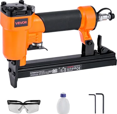 Produktbild von VEVOR Druckluftnagler, Drucklufttacker für Feindrahtklammern der Serie 71, 9,1 mm Krone, 4–16 mm Länge, 70–110 PSI, Druckluft Nagelpistole für Holzarbeiten, Polsterarbeiten, Heimwerkerprojekte