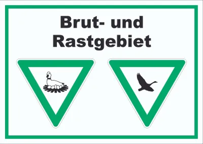 Produktbild von Brut- und Rastgebiet Schild A5 (148x210mm)