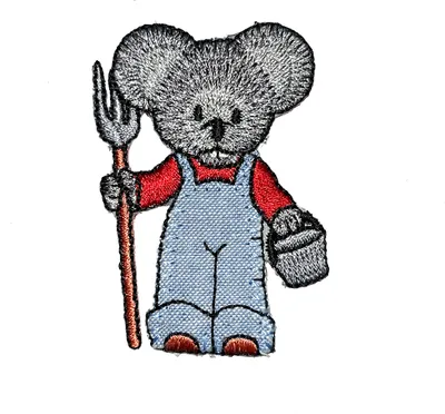 Produktbild von Maus Tier - Aufnäher, Bügelbild, Aufbügler, Applikationen, Patches, Flicken, Zum Aufbügeln, Größe: 5,7 x 4 cm