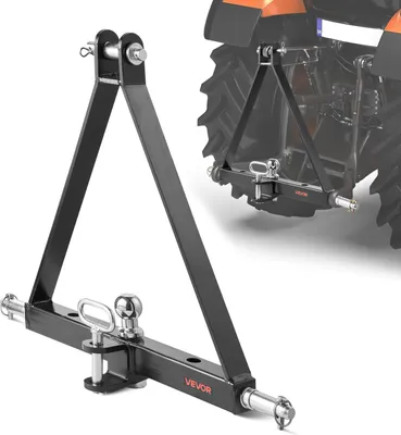 Produktbild von VEVOR 3-Punkt-Anhängerkupplung mit 5,08 cm Empfänger, 3-Punktaufnahme, 2721 kg, Traktor-Anhängerkupplungsadapter, kompatibel mit Kubota, Mahindra, John Deere, Massey Ferguson, 505x575x130mm