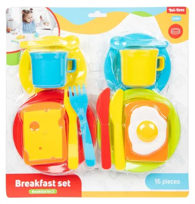 Immagine prodotto di Toi-Toys set di giochi per la colazione Home Food Set da 16 pezzi per bambini