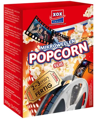 Produktbild von XOX Mikrowellen Popcorn süß 3x100g