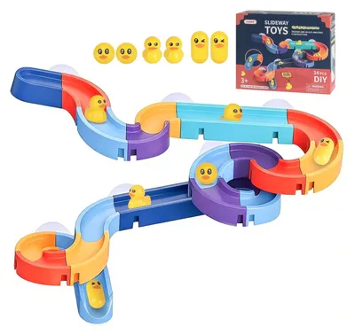 Produktbild von 34 Stück Badespielzeug mit Saugnäpfen - Wasserbahn für Kinder 3-6 Jahre