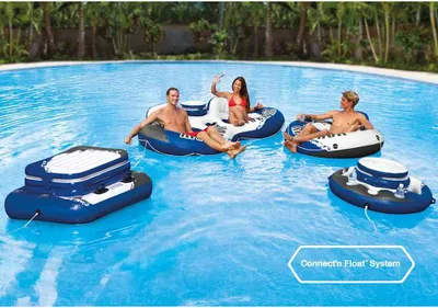Produktbild von Intex 56822 Poolbar, Megakühler Ø 89 cm, Getränkekühler, 5 Getränkehalter, Fassungsvermögen 24 Getränkedosen
