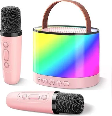 Immagine prodotto di Set karaoke per bambini con Bluetooth, luci LED, portatile