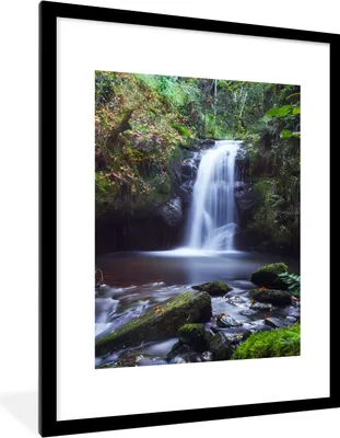 Produktbild von MuchoWow® Gerahmtes Poster Wasserfall - Natur - Wasser 60x80 cm - Poster mit Schwarzem Bilderrahmen Wandposter Rahmen Foto Bilder - Wohnzimmer - Dekorationen - Prämie
