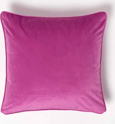 Produktbild von HOMESCAPES Samt-Kissenbezug pink mit Paspel, 46 x 46 cm