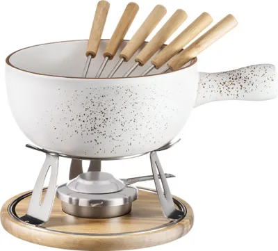 A fondue set is displayed against a white background.