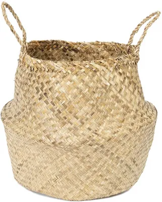 Produktbild von Aufbewahrungskorb Belly mit Griff – Seegras – 45 x 36 cm – natur