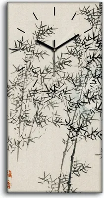 Produktbild von Leinwand Uhr Küche Wohnzimmer Bild 30x60 Malerei Asiatische Baum Zweige Kunst - schwarze Hände