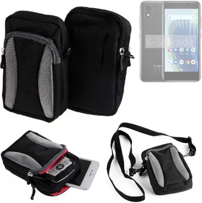 Produktbild von K-S-Trade Holster Schutz Hülle kompatibel mit Cubot J20 Handy Hülle Gürteltasche Umhängetasche mit Zusatzfach schwarz