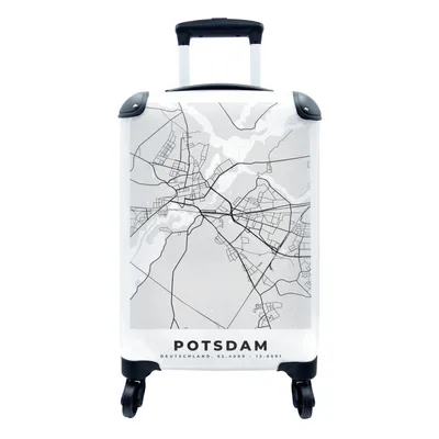 Produktbild von MuchoWow® Koffer Handgepäck Trolley Rollkoffer Kleine Reisekoffer mit 4 Rollen - Potsdam - Karte - Stadtplan - Deutschland - Cabin Size < 55x40x23 cm & 55x40x20 cm - Fotokoffer - Kabinenkoffer - Boardgepäck - Reise-Box - Reisekoffer - Reisegepäck - Koffer mit Bild - Trolley für Kinder