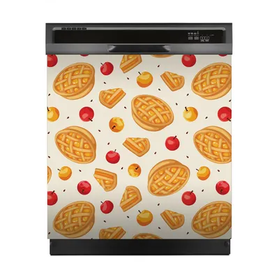Produktbild von Magnete Dekorative 60x60 cm Küche Magnetmatte Spülmaschine - Apfelkuchen und Äpfel