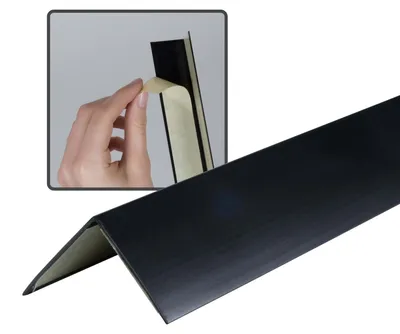 Produktbild von Dalsys Winkelprofil selbstklebend PVC 30x30mm, 100cm Schwarz Eckschutzprofil, Eckleiste, hoher Kantenschutz Wand, für Wohn- und Arbeitsbereich sowie Garage geeignet, mit Klebeschutzstreifen