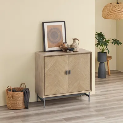 Produktbild von SoBuy Sideboard Kommode Küchenschrank Vormontiert & stabil mit 49KG Tragkraft Anti-Kipp leise Türdämpfung Für Flur Wohnzimmer Küche HFSB06-N