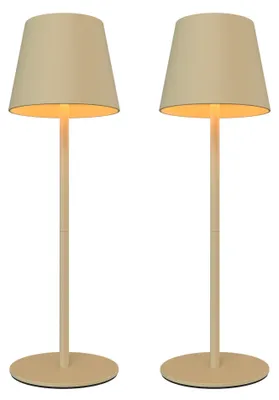 Produktbild von Ledvion 2x Wiederaufladbare LED Tischleuchte Beige Dimmbar Warmweiss