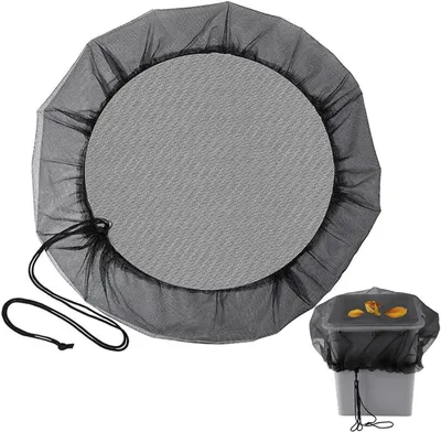 Productafbeelding van Regenton Net - Wateropslag Deksel - Tuinonderhoud - Fijnmazige Bescherming - 60 cm Diameter - Zwart