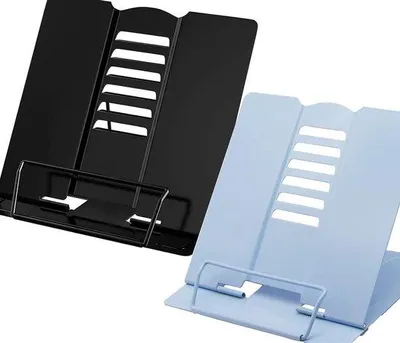 Produktbild von Famanu Bücherständer aus Metall, verstellbar - Schwarz und Blau