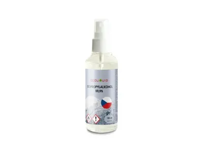 Obrázek produktu pro Ecoliquid Isopropylalkohol 99,9% IPA 0,1 l; Odmašťuje, čistí, dezinfikuje; Zdravotnictví, veterina, domácnost, 3D tisk, detailing, kosmetika, průmysl