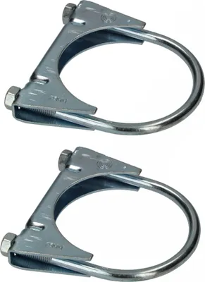 Immagine prodotto di KOTARBAU® Set di 2 morsetti 75 mm morsetto per scarico morsetto per tubo morsetto per tubo bullone a U per il montaggio di tubi per antenne morsetto universale per connessioni di tubi