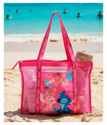Produktbild von Disney Stitch & Angel Strandtasche aus Netzstoff