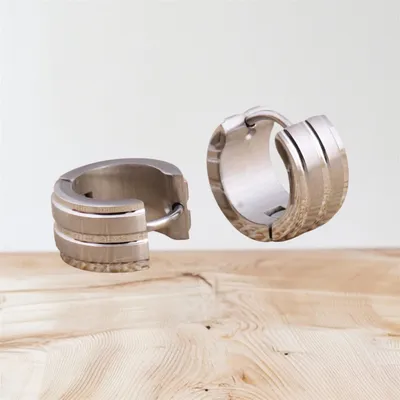 Produktbild von Edelstahl Ohrringe Creolen Klappcreolen Stainless