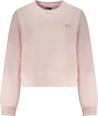 Immagine prodotto di Felpa rosa da donna – Maniche lunghe, collo rotondo, stampa in rilievo, sostenibile