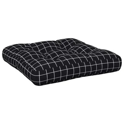 Zdjęcie produktu dla vidaXL Poduszka na paletę w czarną kratkę 58x58x10 cm tkanina Oxford