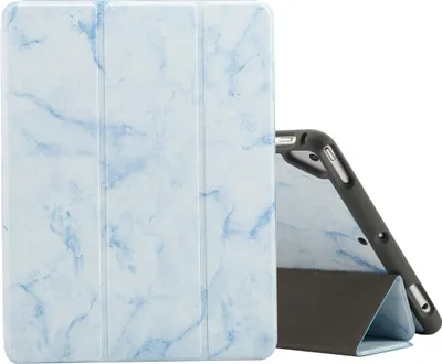 Produktbild von Mobigear Tri-Fold Marble iPad 5 (2017) Hülle Klapphülle + Stifthalter - Blau