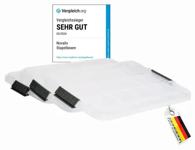 Obrázok produktu pre Novaliv 3x náhradné veko pre Novaliv 28–40 litrov s klipovým uzáverom, 61 x 40 cm, priehľadné