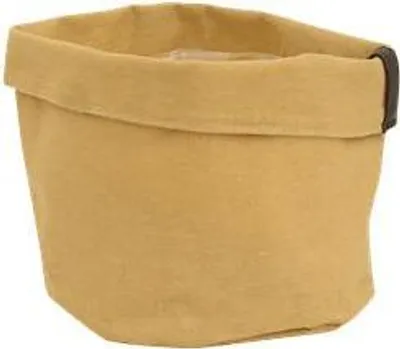 Produktbild von Pflanzentasche Ocker - Ø12cm - Stofftopf für Zimmerpflanzen & Kräuter