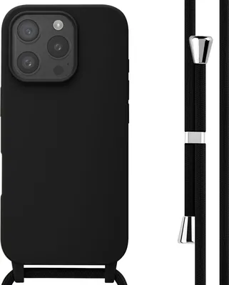 Zdjęcie produktu dla imoshion Silikonowe etui ze sznurkiem do Apple iPhone 16 Pro - Czarny